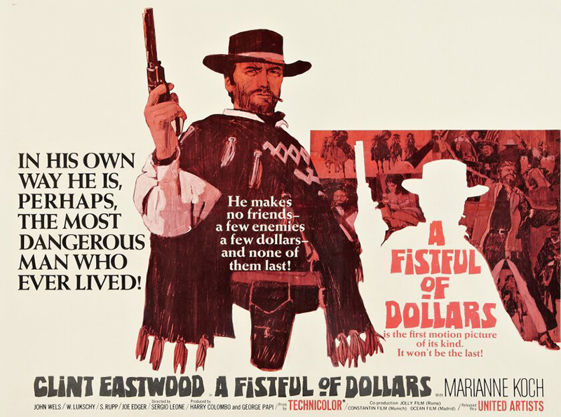 Клинт Иствуд во время рекламного тура 67-го года ‘A Fistful of Dollars’ в Лондоне