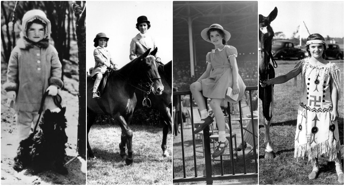 Фотографии маленькой и молоденькой Жаклин Бувье (ставшей потом Кеннеди и ещё позже Онасис)